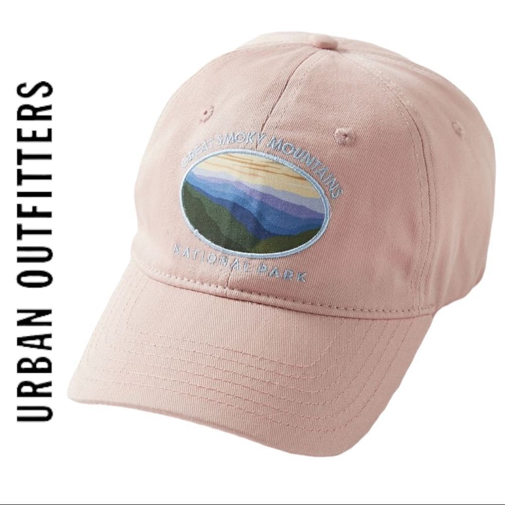 NEW Urban Outfitters UO Pink Great Smoky Mountains National Park Baseball Hat